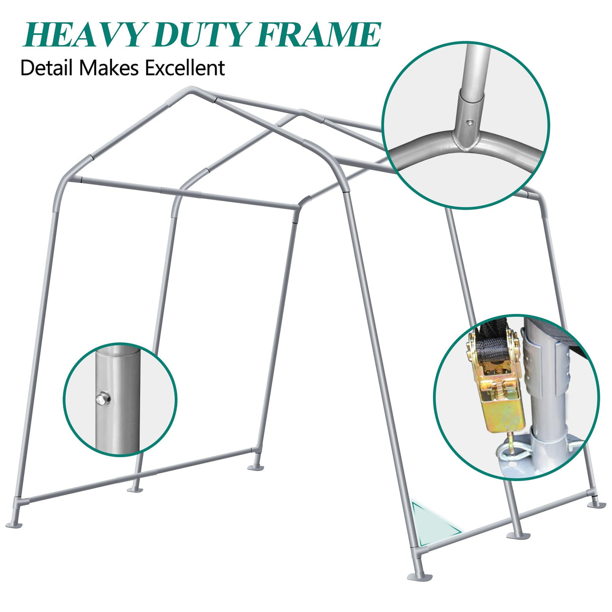 GARTOO 8' x 14' Outdoor Storage Shelter Shed- Heavy Duty Storage Tent with Roll-up Ventilated Windows, Portable Garage Zipper Storage shed for Bike, ATV, Motorcycle Shelter, Gray GARTOO