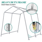 GARTOO 8' x 14' Outdoor Storage Shelter Shed- Heavy Duty Storage Tent with Roll-up Ventilated Windows, Portable Garage Zipper Storage shed for Bike, ATV, Motorcycle Shelter, Gray GARTOO