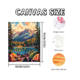Paint by Numbers for Adults Beginner, Mountain Lake at Sunset Landscape Adult Paint by Number Kits on Canvas, DIY Acrylic Oil Painting by Numbers for Home Wall Decor 16X20 inch (Without Frame) Mosaflare