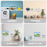 Pmnianhua Wall Mounted Desk,31'' Wall Mounted Drop Leaf Table,Drop Down Table,Folding Table,Fold Down Wall Desk,Floating Desk for Wall Laundry Room Bar Home Office Small Space(White) Pmnianhua