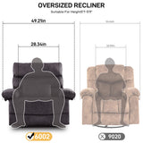 Oversized Recliner Chair Extra Wide Large Recliner for Adults 350lbs with Lumbar Support Pillow Nursery Chair Living Room (Manual, GREY-6002) HOMYEDAMIC