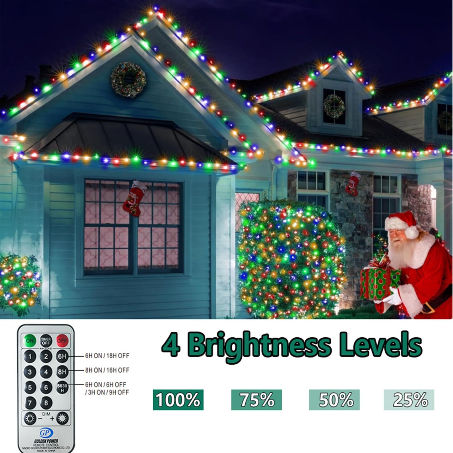 Voolex Christmas String Lights 1000LED 328FT, String Lights Outdoor Waterproof Christmas Lights with Remote, 8 Modes Twinkle Lights Plug in for Tree Wedding Christmas (Multicolored)