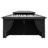 12'x14' Gazebo Curtains Outdoor Waterproof with Hanging Rings, 4-Panel Double Zipper Sidewalls Universal Replacement Privacy Curtain, Outdoor Gazebo Curtains for Patio, Backyard(Curtains Only) Snubbull