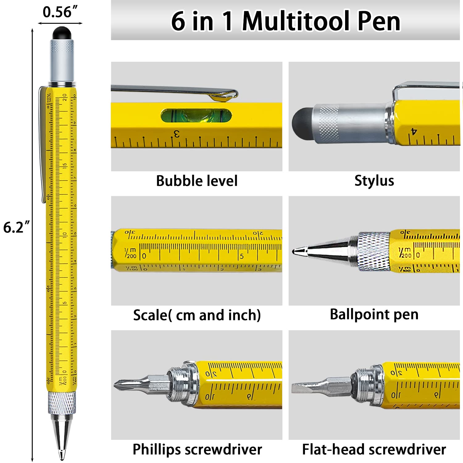 Gifts for Men, Stocking Stuffers for Adults Men, Multi-Tool Pen Set Fathers Day Dad Gifts from Daughter Son Wife, Birthday Christmas White Elephant Gifts, Multitool Gadgets for Men Husband Hi - WoodArtSupply