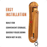 SITOO Ring Toss Game for Adults, Outdoors Games, Wall Mounted Hook and Ring Game with Foldable Arm (Wood) SITOO