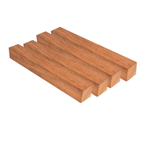 Exotic Wood Zone African Mahogany Turning Blanks (4 pcs) - Kiln Dried Hardwood for Eco-Friendly Woodworking, Woodturning, Wood Lathe, Sustainable Wood, Woodcraft, DIY Projects (1-1/2" x 1-1/2" x 6") Exotic Wood Zone