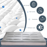 MAXYOYO Brand 6" Full Mattress, Grey, Medium, Floor Futon Mattress with Upgraded High-Density Base Support Foam, Includes Dustproof Cover & Straps MAXYOYO