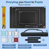 GOECI Puzzle Board 1500 Pieces, Rubber Puzzle Mat, Puzzle Mats for Jigsaw Puzzles 1000, Puzzles Board Roll Up to 1500pcs with 6 Sorting Trays Jigsaw Puzzles Mat Roll Up Jigsawn Pad Saver Keeper GOECI