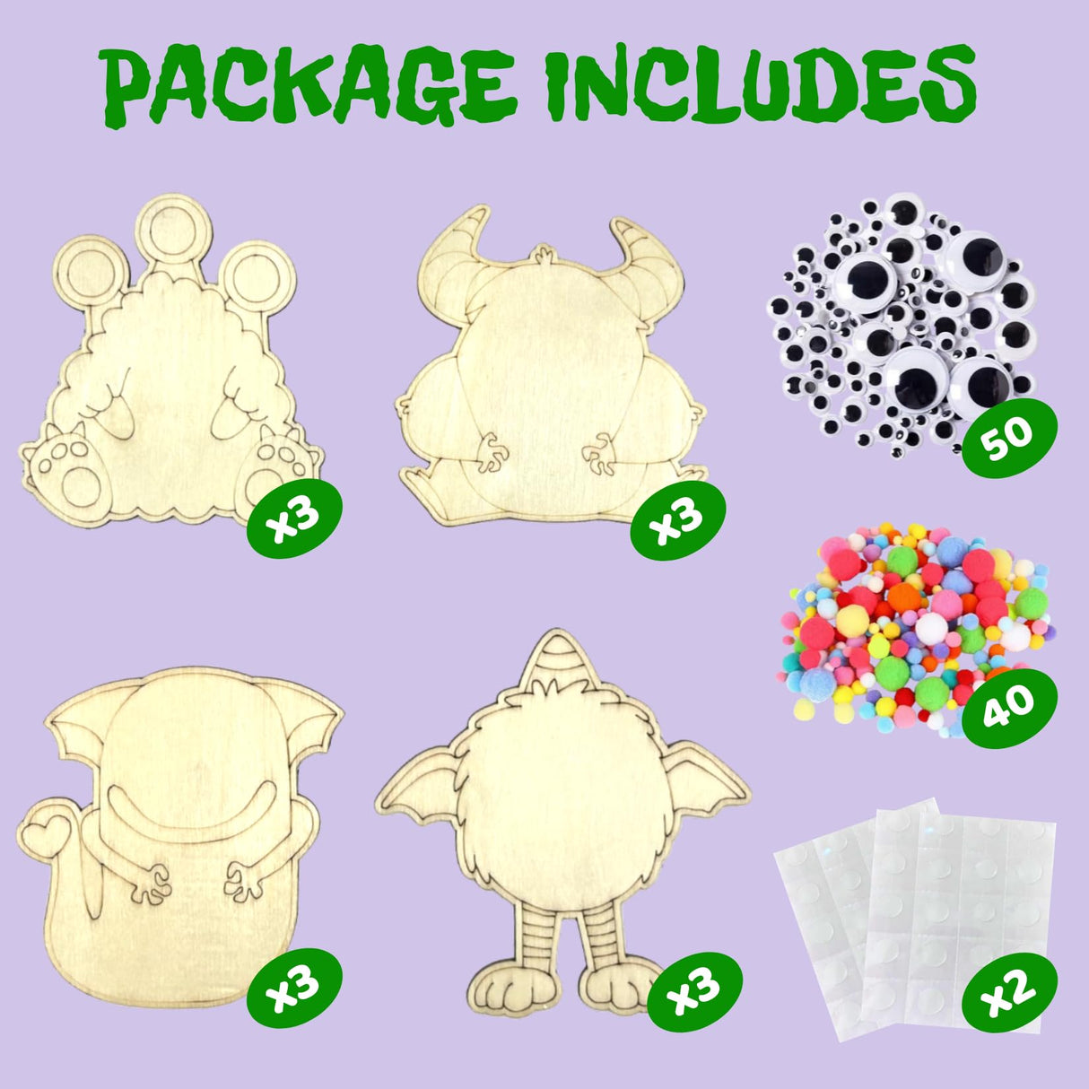 GOGREENWOVEN 12 PCS Halloween Crafts for Kids - DIY Monster Wooden Magnet Painting Kits with Googly Eyes - Halloween Party Favors for Ages 4-8 - Non Candy Trick or Treat Gifts & Classroom Prizes GOGREENWOVEN