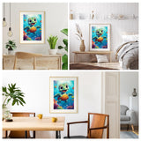 MEIYUDA Turtle Paint by Numbers Kit for Adults, Sea Turtle Paint by Numbers for Beginners, DIY Acrylic Oil Painting by Number on Canvas Without Frame for Home Wall Decor Gift 12x16in MEIYUDA