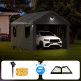 Benass Carport Canopy 10x16 Heavy Duty, Carport Canopy, Portable Car Port Garage, Car Shelter All Weather, Grey Benass