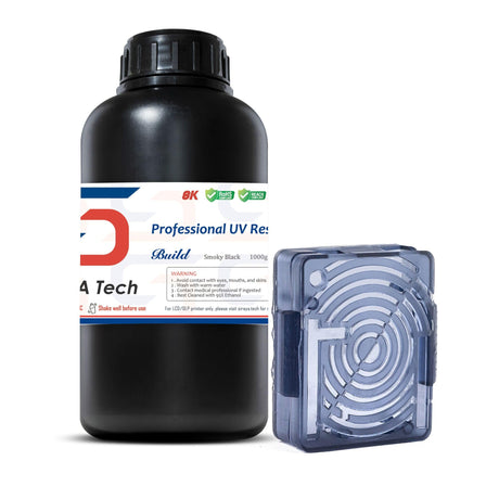 Siraya Tech Build 3D Printer Resin - High Precision Engineering Resin, Non-Brittle, Tappable, Low Warp & Shrink, for Detailed Models & Functional Parts and 8K LCD 3D Printers (Smoky Black, 1kg) Siraya Tech