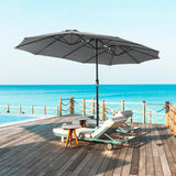 Caprihom 15ft Large Patio Umbrella, Double Sided Extra Large Umbrella with Base, Rectangular Patio Umbrella Double-Sided Umbrella for Yard Lawn Garden,Grey Caprihom