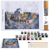 Ledgebay DIY Paint by Numbers Kit for Adults Unframed Canvas: Beginner to Advanced Paint by Numbers Kit Kits Include Acrylic Paint set 4 Brushes & Tabletop Easel - (Christmas Magic 16" x 20" Unframed) Ledgebay
