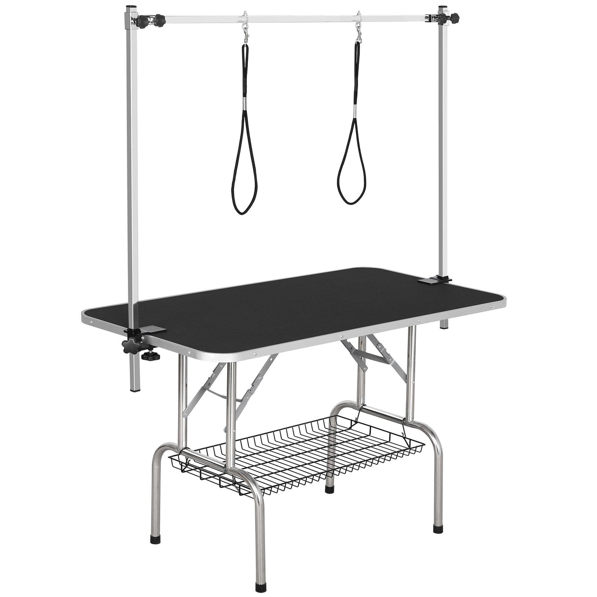 Yaheetech 45-inch Large Heavy Duty Pet Dog Grooming Table W/Adjustable Overhead Arm, Clamps, Two Grooming Noose, Tray Yaheetech