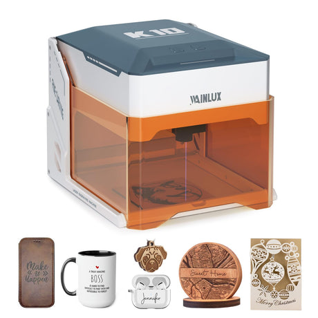 WAINLUX K10 3W Laser Engraver Machine, Mini Laser Engraving Machine for Wood Leather Silicone Paper Glass Acrylic Cloth, Grabadora Láser, Engraver Laser Class1 WAINLUXPRO