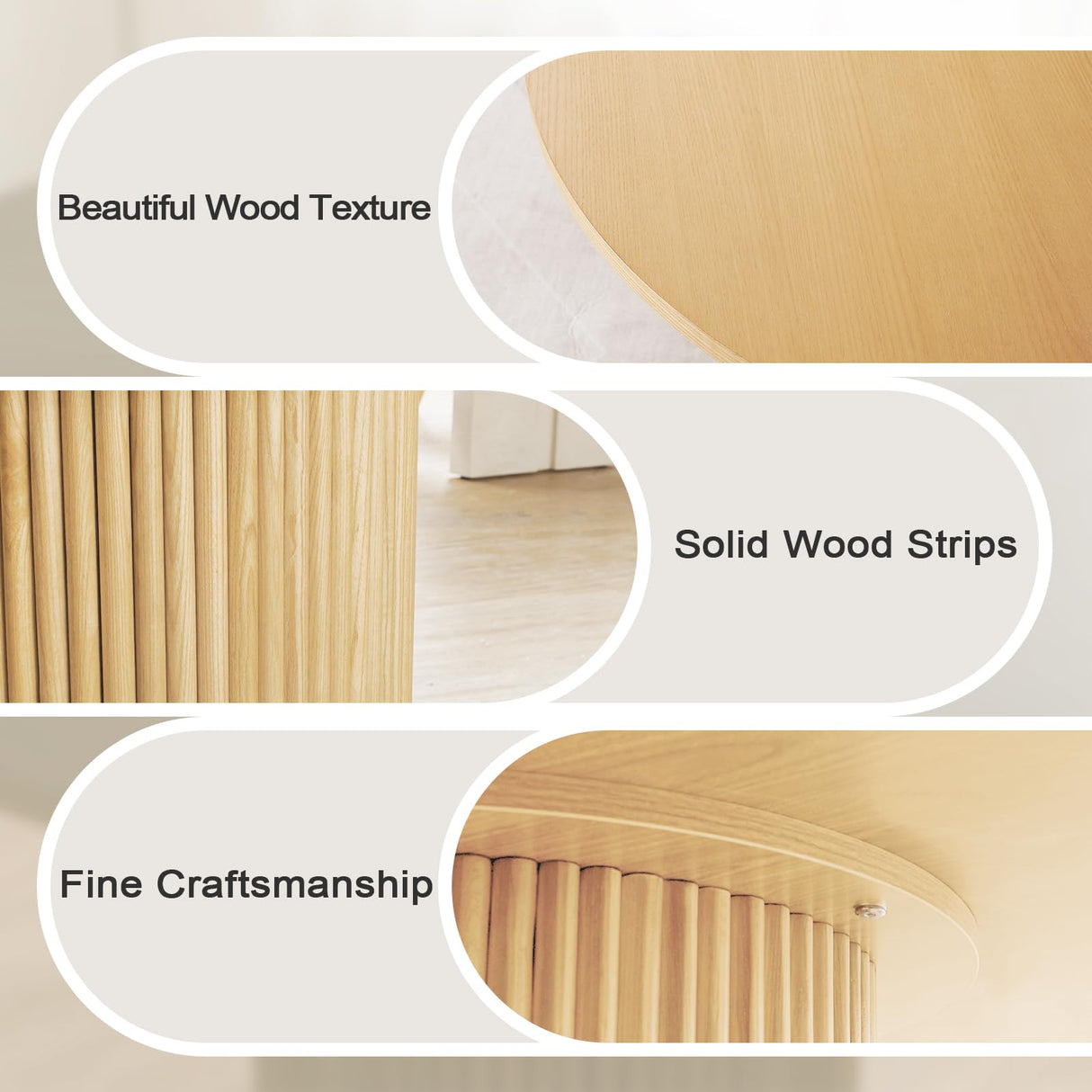 SIMTONAL Round Dining Table Modern Wood Kitchen Table 35'' Circular Tabletop for Leisure,35''L x 35''W x 29.9''H SIMTONAL