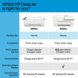 HP DeskJet 4255e Wireless All-in-One Color Inkjet Printer, Scanner, Copier, Best-for-Home, 3 Months of Ink Included (588S6A) HP