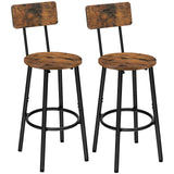 HOOBRO Bar Stools,Set of 2 Bar Stools with Footrest and Back,25.2" Bar Chairs for Kitchen Island, Dining Room,Counter Height Bar Stools, Easy to HOOBRO