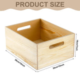 Menkxi Large Wooden Box with Hand Holes, 15 x 12 x 7 Inches Pine Wood Box Unfinished Wooden Box for DIY Craft Arts Hobbies and Home Storage(15 x 12 x 7 Inch) Menkxi