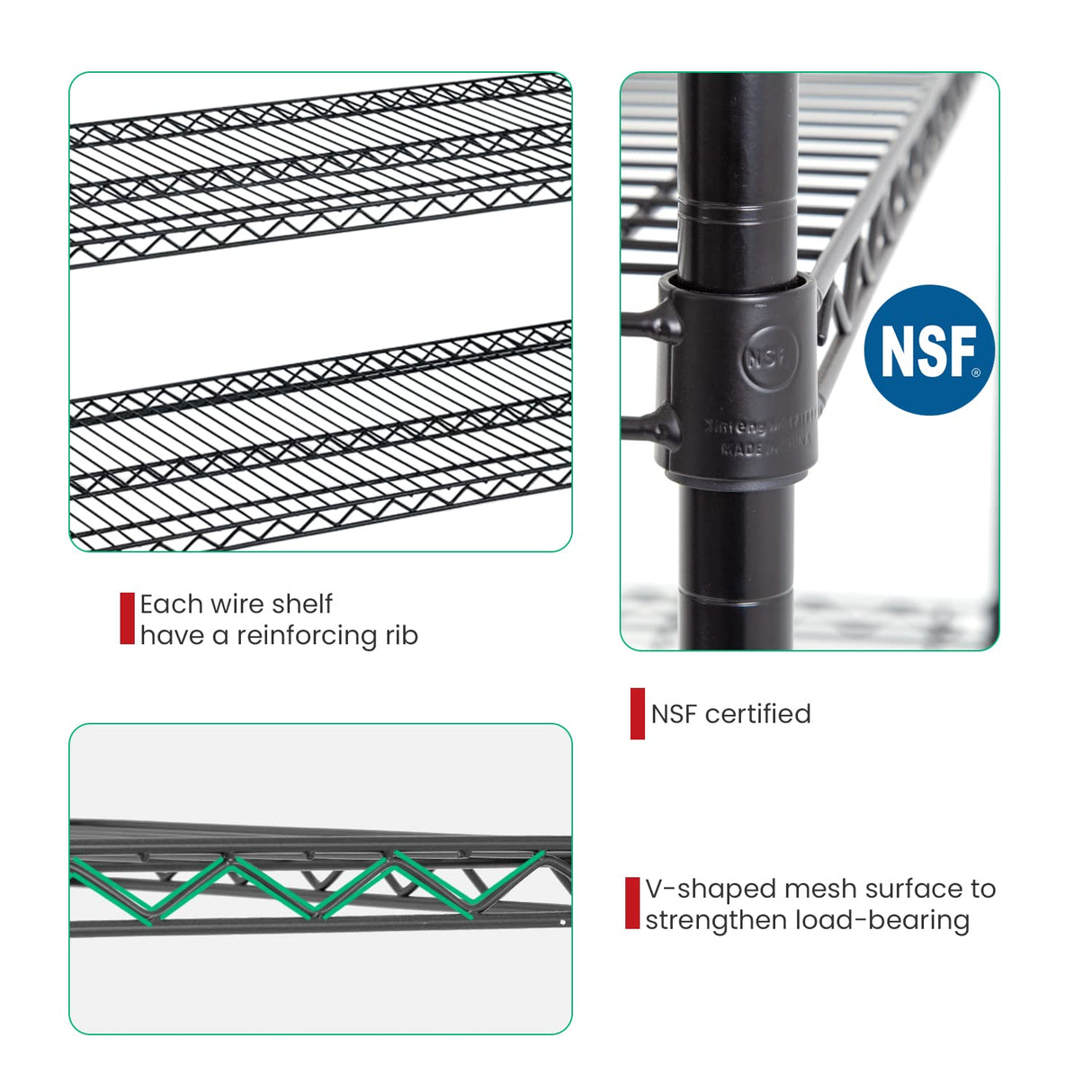 PayLessHere | 6-Tier Wire Shelf with Wheels | 48"x18"x76" | Black | Adjustable Racks | Heavy-Duty Storage Shelves, Holds Upto 600 lbs | Rust-Resistant, No-Tool Assembly | for Home, Garage Shelving PayLessHere