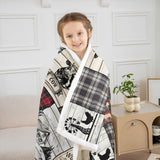 Rustic Farm Animal Fleece Bed Blanket Throw 50"X60" Retro Buffalo Plaid Farmhouse Cabin Throw Blanket Country Sheep Chicken Cow Print Sherpa Blanket,Grid Windmill Flannel Blanket Red Black Grey Erosebridal