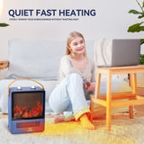 TEMPWARE Electric Fireplace Heater, 1500W Portable Space Heater, Fireplace with Realistic 3D Flame Effect and Overheating Safety Protection, Quiet and Safe for Indoor Use Office Bedroom TEMPWARE
