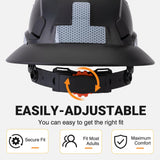 LOHASWORK Full Brim Hard Hat Construction OSHA Approved Vented Hard Hat Cascos De Construccion Adjustable Cool Vent Work Safety Helmet for Men and Women LOHASWORK