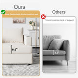 ASAHREE 47'' Mid Century Oversized Reading Armchair Sofa, Corduroy 2 Seater Upholstered Loveseat Couch with 2 Cup Holder, Comfy Modern Accent Chair for Bedroom, Living Room (Corduroy Cream White) ASAHREE