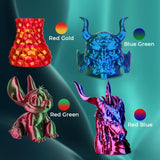 AMOLEN Silk PLA 3D Printer Filament Bundle, Shiny Dual Color PLA Filament 1.75mm Pack, Multi Color Change PLA 3D Printing Filament for Most FDM 3D Printer, 1KG X 4 Spools AMOLEN