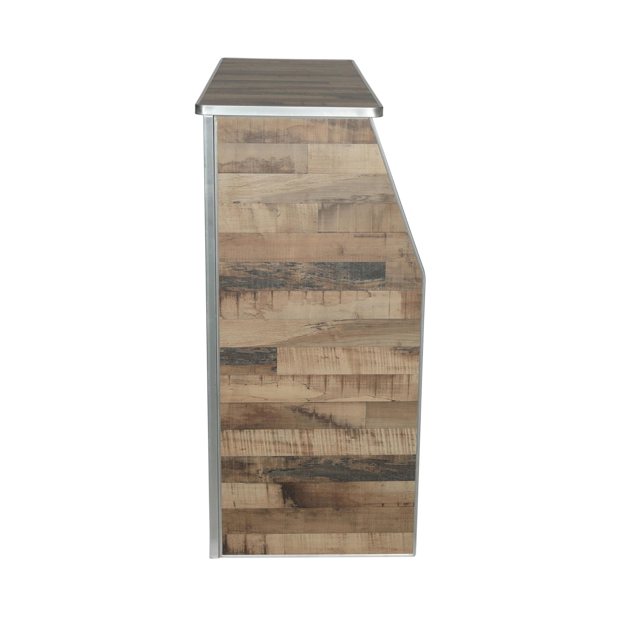 Flash Furniture Amara 4' Rustic Natural Laminate Foldable Bar - Portable Event Bar Flash Furniture