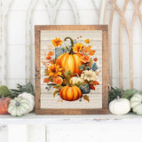 Fall Diamond Painting Kits for Adults,5D DIY Diamond Art Kits Full Round Drill, Pumpkins with Flowers Picture Paint with Diamonds Crafts Mosaic Art for Home Wall Decor 12X16 Inch(30X40CM MjhRcll