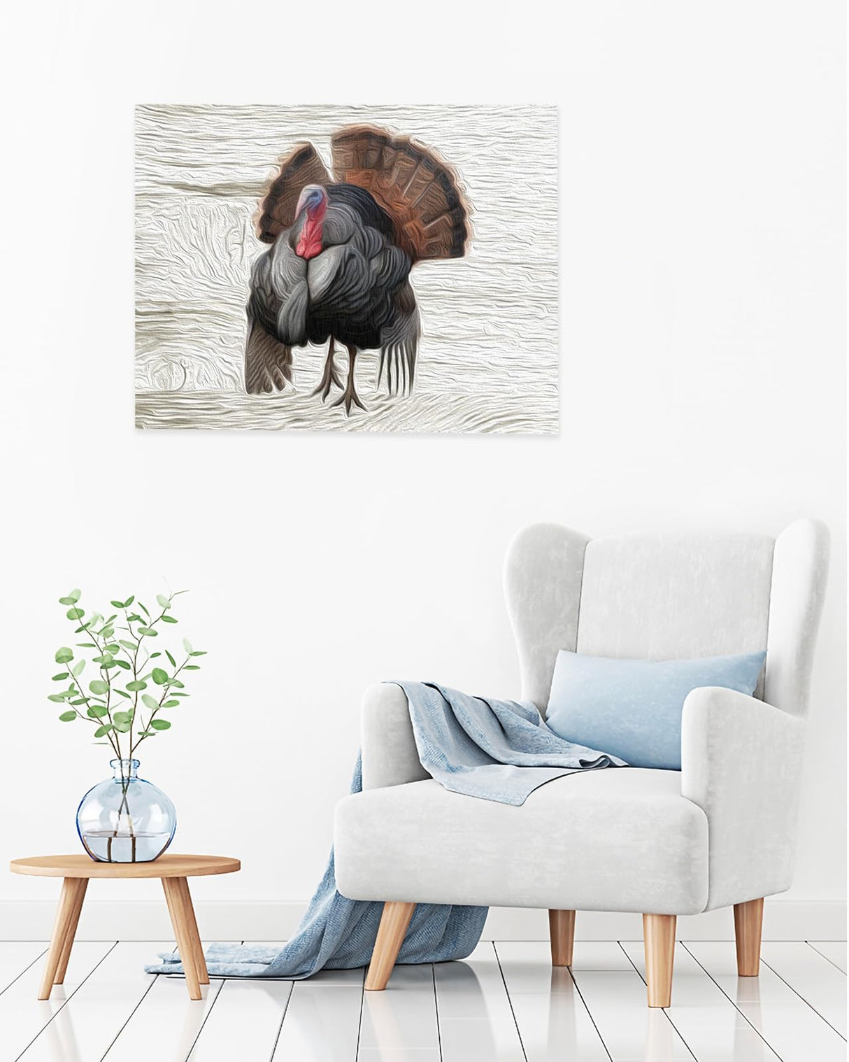 Paint by Numbers for Adults Without Frame, Thanksgiving Turkey Vintage Wooden Board Paint by Numbers Kits on Canvas DIY Acrylic Painting for Kids Beginner, 12"x16" Savannan