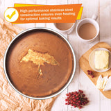 8 Inch Cake Pan Set, 3 Pcs P&P CHEF Round Baking Pans Stainless Steel Layer Birthday Wedding Cake Pans, Fit Oven/Pots/Pressure Cooker, Non Toxic & Heavy Duty, Dishwasher Safe P&P CHEF