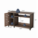 Fish Tank Stand with Cabinet, 55-75 Gallon Aquarium Stand with Power Outlets and Cabinet for Fish Tank Accessories Storage, Heavy Duty Metal Frame Knowfunn