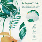 Uthem Waterproof Egg Chair Cushion Replacement Outdoor Hanging Egg Chair Cushion 47x35x7 Inches Thicken Chair Cushions with Ties, Yellow-Green Leaf Uthem