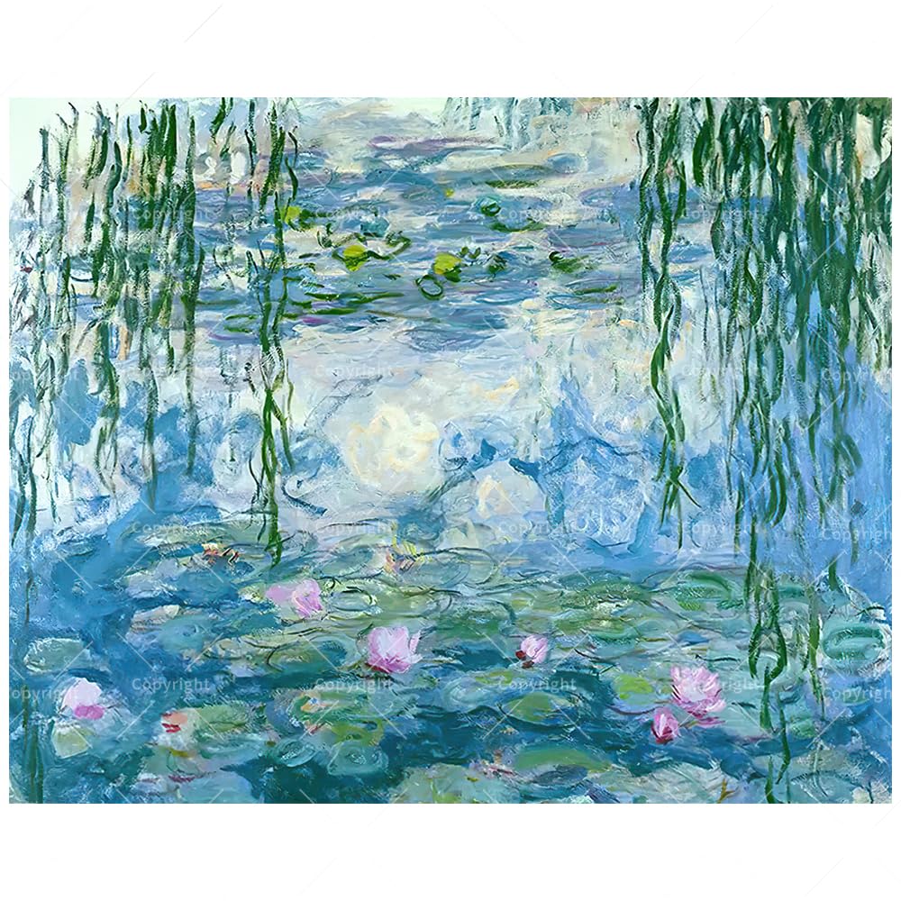 Water Lily Garden Paint by Numbers Kit for Adults - DIY Monet-Inspired Pond Painting on Canvas 16x20 Inches, Acrylic Paint Set, Suitable for Beginners, Impressionist Wall Art for Home Decoration TAOPAOLAB