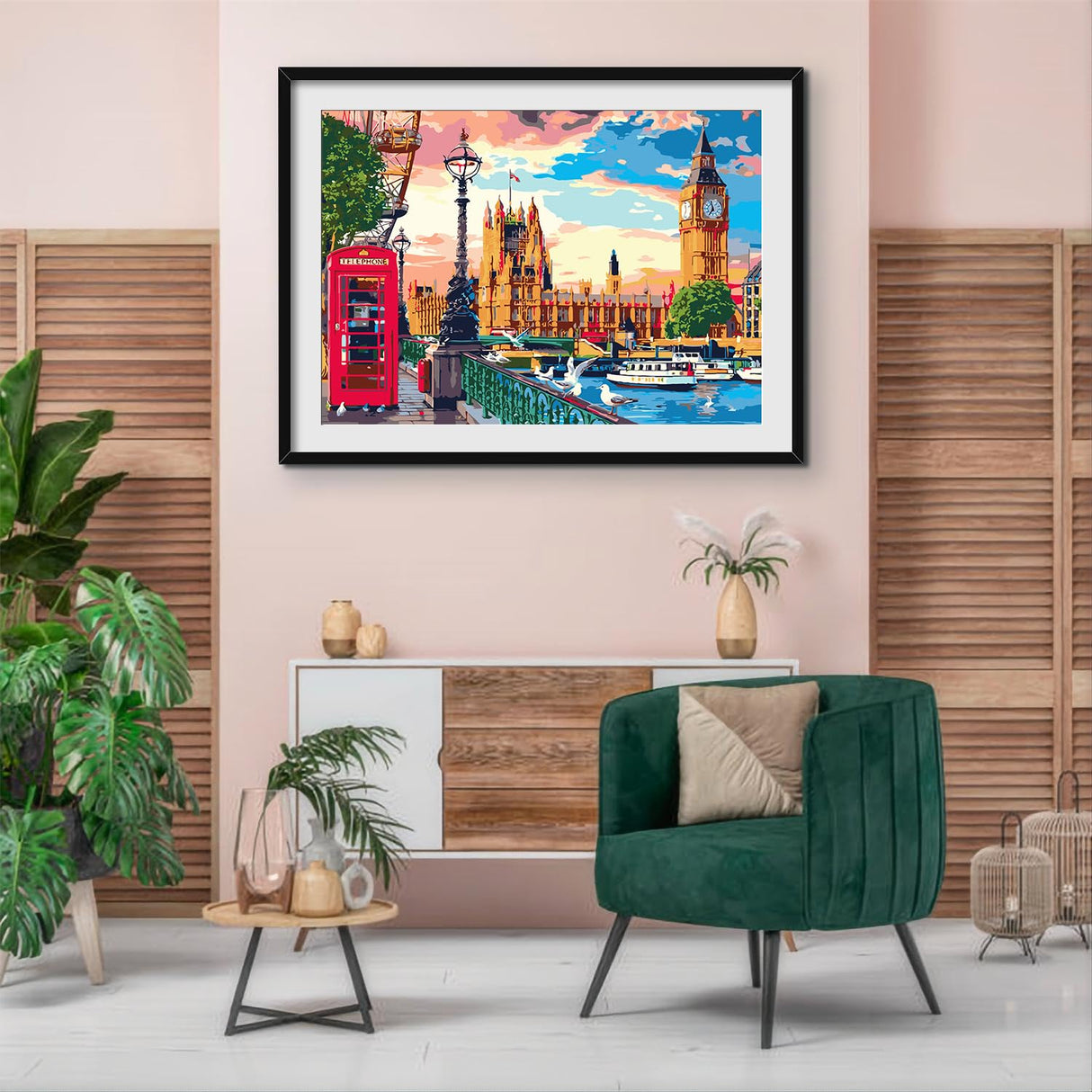 QUITEDEW Paint by Number for Adults Beginner,City Paint by Numbers,Big Ben Paint by Number Suitable for Home Wall Decoration 16x20 Inch QUITEDEW