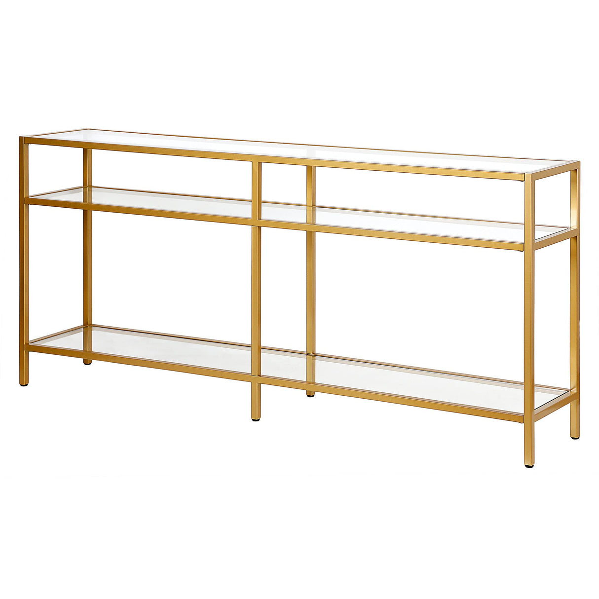 Henn&Hart 64" Wide Rectangular Console Table in Brass, Entryway Table, Accent Table for Living Room, Hallway Henn&Hart
