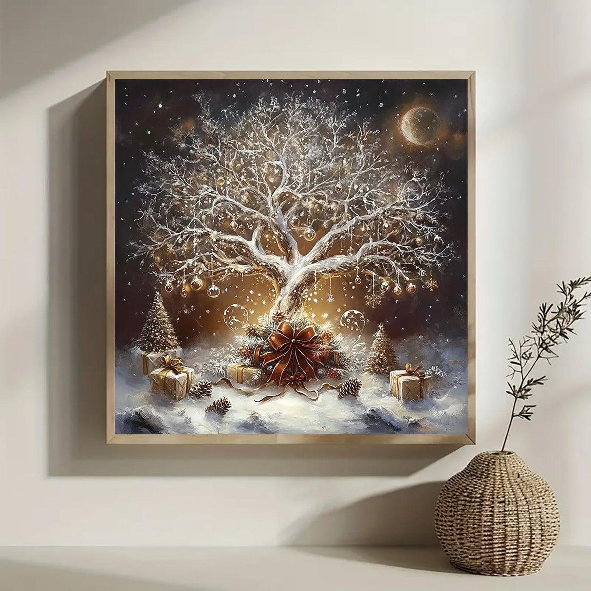 Christmas Tree of Life Diamond Art Kits for Adults, 5D Diamond Painting Kits for Adults Beginners, DIY Full Round Drill Diamond Dot Painting Gem Art Kits for Adult, Home Wall Decor 13.8x13.8 Inch VCLKDIY