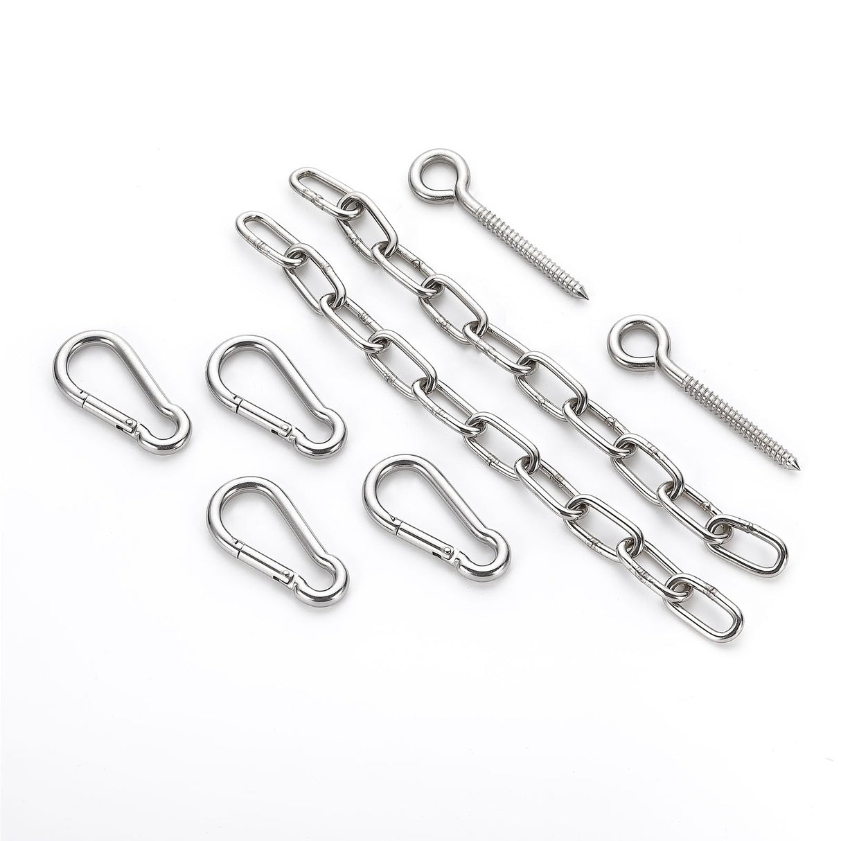 CCYODECO Hammock Swing Hanging Kit with Chains, Hammock Chains and Hooks, 2 Eye Hook & 4 Carabiner & 2 Extension Chain, 450 Lbs Capacity CCYODECO