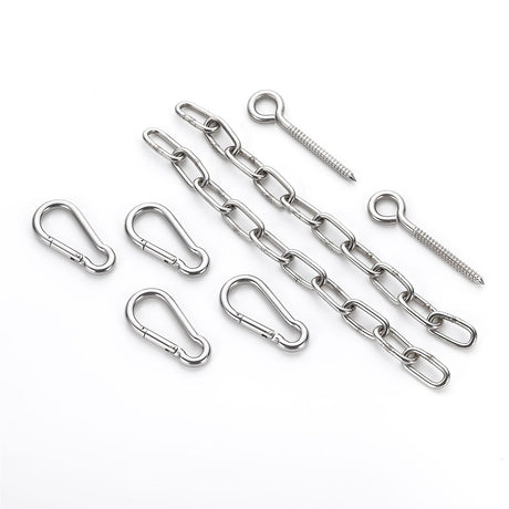 CCYODECO Hammock Swing Hanging Kit with Chains, Hammock Chains and Hooks, 2 Eye Hook & 4 Carabiner & 2 Extension Chain, 450 Lbs Capacity CCYODECO