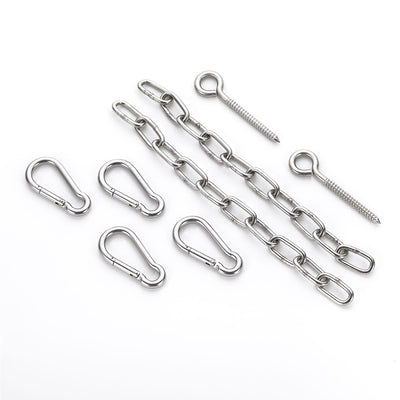 CCYODECO Hammock Swing Hanging Kit with Chains, Hammock Chains and Hooks, 2 Eye Hook & 4 Carabiner & 2 Extension Chain, 450 Lbs Capacity