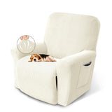 KEKUOU Recliner Chair Covers Lazy Boy Recliner Covers Stretch Couch Cover Slipcovers 1 Piece Furniture Protector with Elastic Bottom for Dog,Kids.(Recliner, Beige) KEKUOU