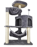 YUNIQUE Cat Tree with Cat Condo and Big Hammock, Grey YUNIQUE