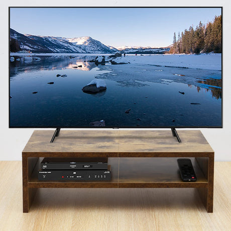 TEAMIX Wooden Monitor Stand Riser-2 Tier Laptop Stand for Desk, Monitor Riser for TV/Printer/Keyboard, Computer Stand with Storage Home Office Desk Shelf Organization TEAMIX