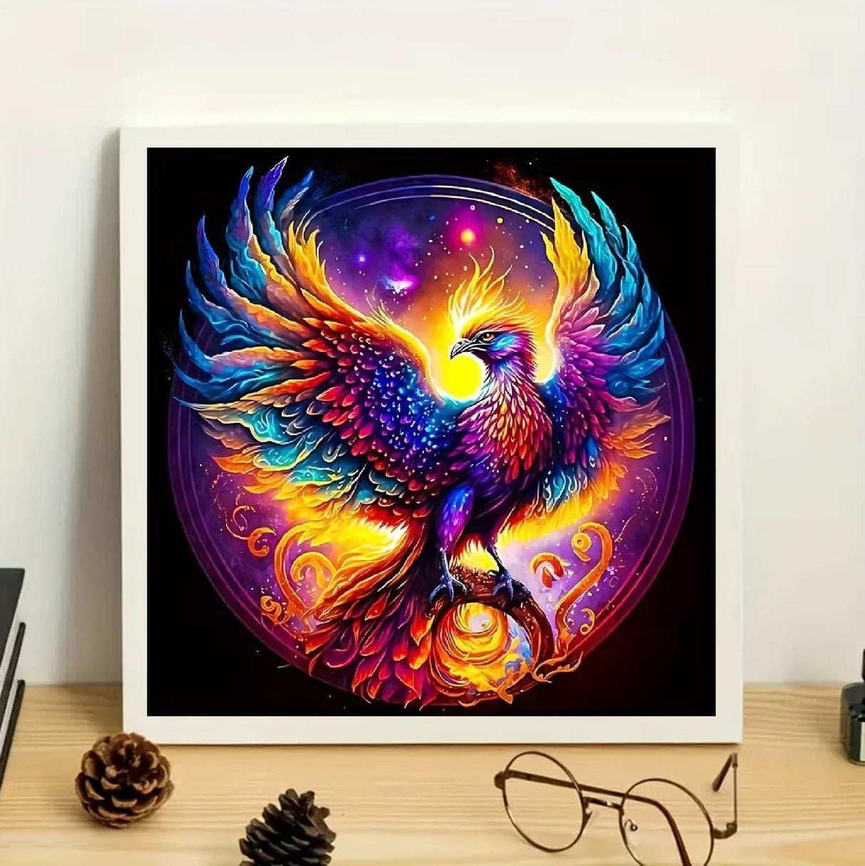 JFYHAB Phoenix Diamond Art Kits for Adults,DIY 5D Fire Phoenix Diamond Painting Kits for Beginners, Round Full Drill Diamond Dots Paintings,Diamonds Pictures Gem Art Crafts Home Decor 12x12 inch JFYHAB