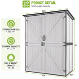 Shed Outdoor Storage Cabinet with Metal Frame Large Wooden Garden Shed Tool House with Floor,Door & Lock for Backyard Use GUTINNEEN
