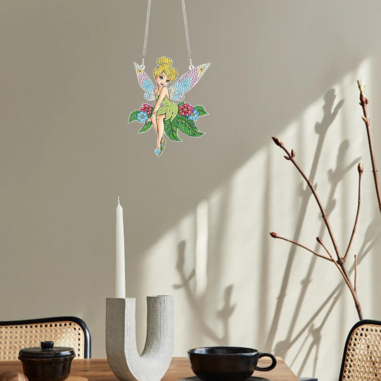 TDFERAN Diamond PaintingPendant Diamond Art Jewelry DIY Fairy Diamonds Art Decoration Kit Garden Window Pendant, Gem Art Hanging Wall Home Window Decoration Adult Digital Painting Crafts TDFERAN