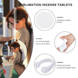 MAIKESUB 25 Pieces Round Sublimation Air Freshener Blank Sheets Car Scented Hanging Sheets Felt Air Freshener White Fragrant Sheets with 25 Pieces Bags and Elastic Rope for Car Interior Use and Decor MAIKESUB